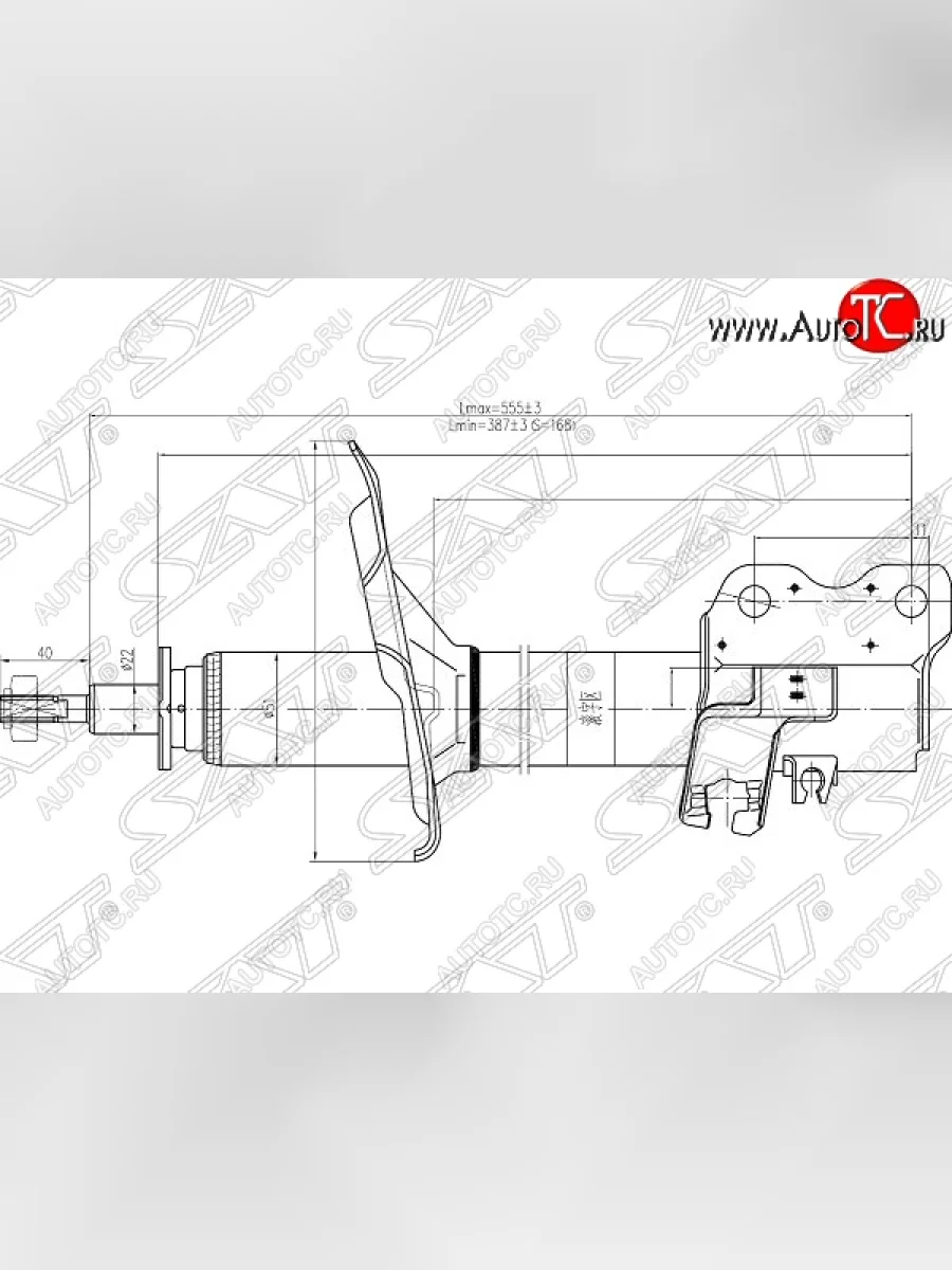 Правый амортизатор передний SAT Nissan X-trail 1 T30 дорестайлинг (2000-2003)  в Перми Пермском крае