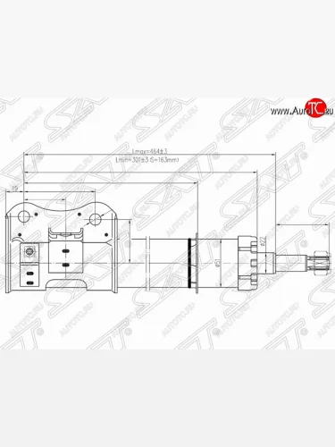 Правый амортизатор передний SAT Suzuki Escudo  1 (1988-1997) дорестайлинг, рестайлинг