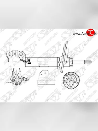Правый амортизатор передний (2WD, 4WD) SAT Toyota Camry XV40 рестайлинг (2009-2011)