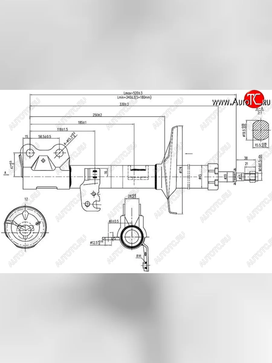 Правый амортизатор передний SAT Toyota Corolla Runx E120 хэтчбэк 5 дв. дорестайлинг (1999-2002)  в Самаре Самарской области