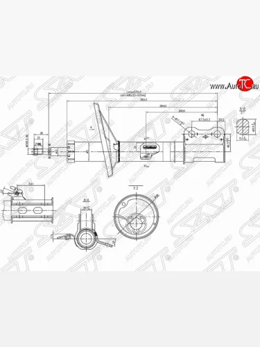 Правый амортизатор передний SAT Lexus RX300 XU10 дорестайлинг (1995-2001)