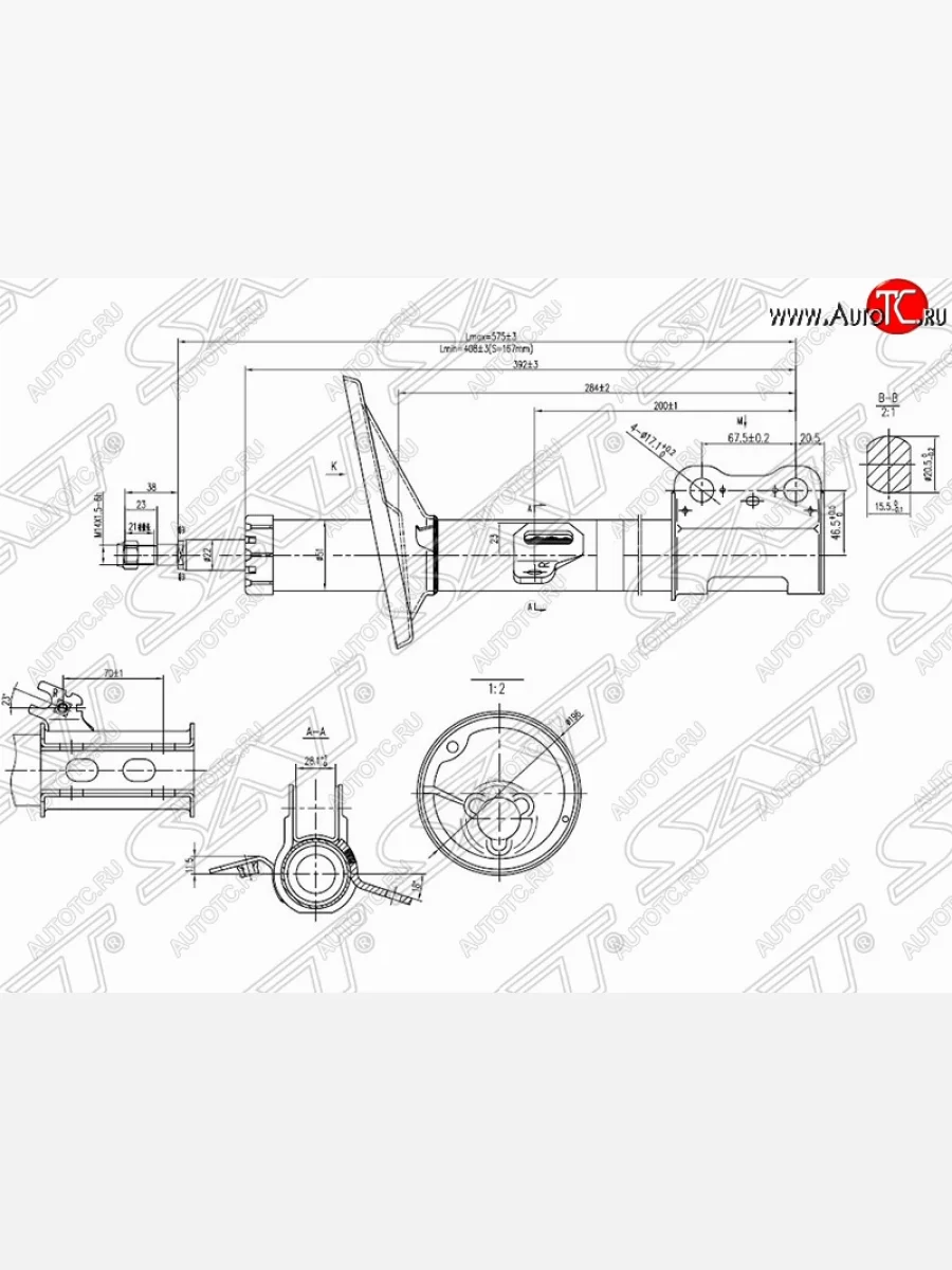 Правый амортизатор передний SAT Lexus RX300 XU10 дорестайлинг (1995-2001)  в Керчи Республика Крым