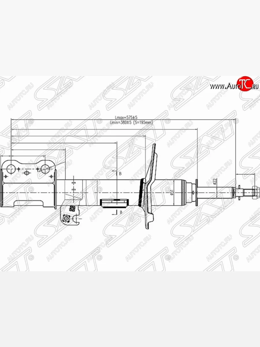 Правый амортизатор передний SAT Toyota Noah 1 дорестайлинг (2001-2004)  в Керчи Республика Крым