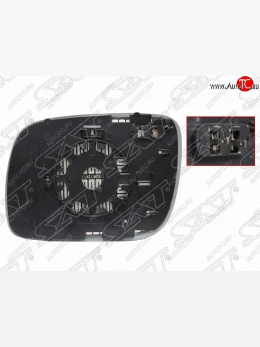 Правый зеркальный элемент зеркала заднего вида SAT (с подогревом) Volkswagen Touareg 1 GP дорестайлинг (2002-2007)