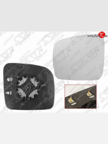 Правый зеркальный элемент зеркала заднего вида SAT (с подогревом) Volkswagen Transporter T5 дорестайлинг (2003-2009)