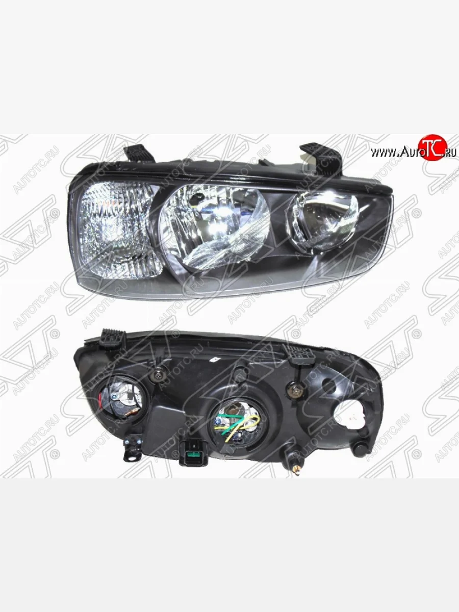 Правая передняя фара SAT (черная) Hyundai Elantra XD (2000-2003) седан дорестайлинг с доставкой в г. Кемерово