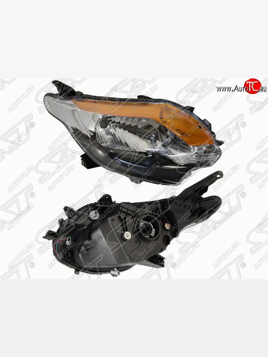 Правая передняя фара SAT (черная) Mitsubishi L200 5 KK,KL (2015-2019) дорестайлинг с доставкой в г. Кемерово