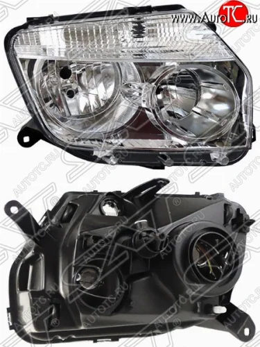Правая фара передняя SAT (хром) Renault Duster HS дорестайлинг (2010-2015)