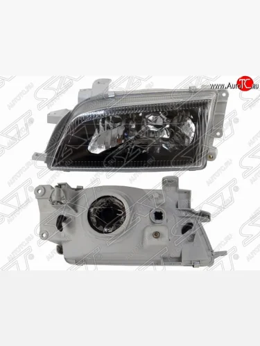 Правая фара передняя SAT (черный хрусталь) Toyota Caldina T190 дорестайлинг универсал (1992-1995)