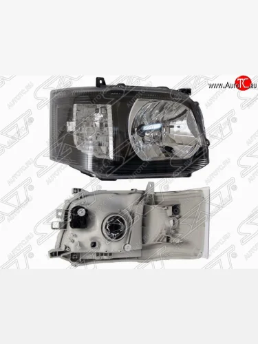 Правая фара передняя SAT (черная) Toyota Hiace  H200 (2010-2013) минивэн (Япония) 2-ой рестайлинг