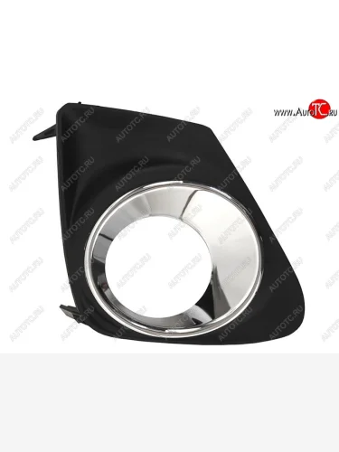 Левая вставка в бампер под ПТФ (хром) SAT Toyota Corolla  E150 (2009-2013) седан рестайлинг