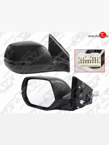 Правое боковое зеркало заднего вида SAT (обогрев, поворот, 7 контактов) Honda CR-V RM1,RM3,RM4 рестайлинг (2014-2018)