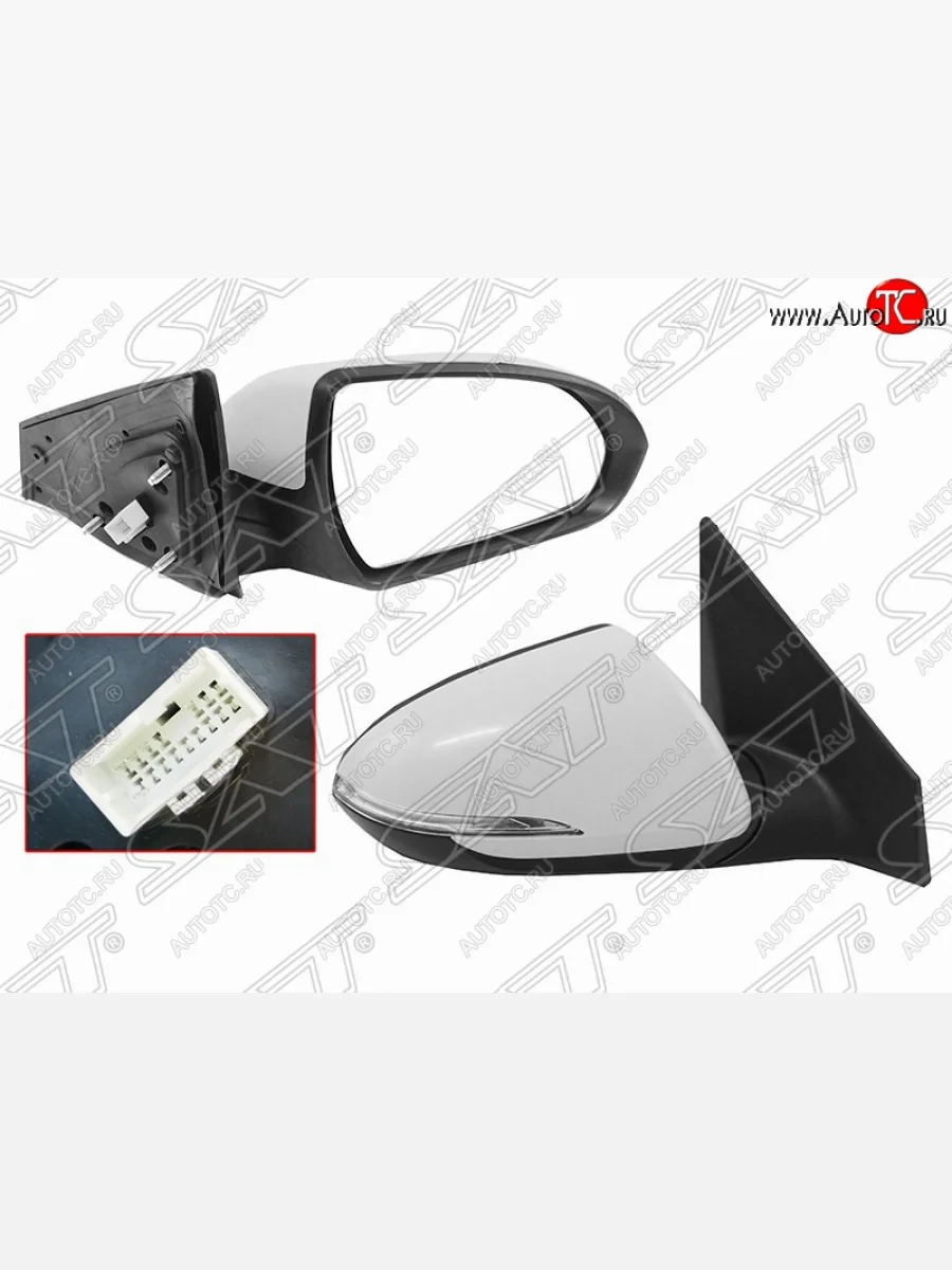 Правое боковое зеркало заднего вида SAT (регулировка, поворот, 5 контактов) Hyundai Elantra AD дорестайлинг (2016-2019) (Неокрашенное)  в Самаре Самарской области