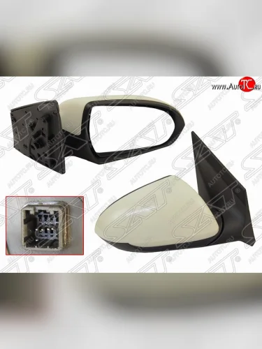 Правое боковое зеркало заднего вида SAT (обогрев, 5 контактов) Hyundai Solaris HCR седан дорестайлинг (2017-2020)