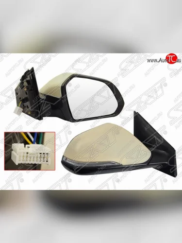 Правое боковое зеркало заднего вида SAT (поворот, 5 контактов) Hyundai Sonata LF дорестайлинг (2014-2017)