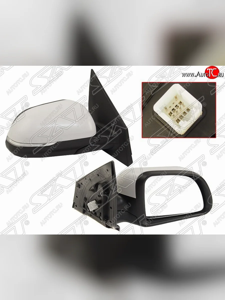 Правое боковое зеркало заднего вида SAT (регул-ка, обогрев, поворот, 6 контактов) KIA Rio 4 FB дорестайлинг седан (2016-2020) (Неокрашенное)  в Керчи Республика Крым