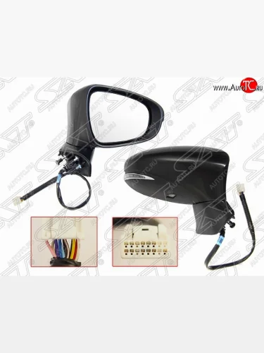Правое боковое зеркало заднего вида SAT (складное, обогрев, поворотник, память, 11 конт., пр-во Тайвань) Lexus ES250 XV60 дорестайлинг (2012-2015)