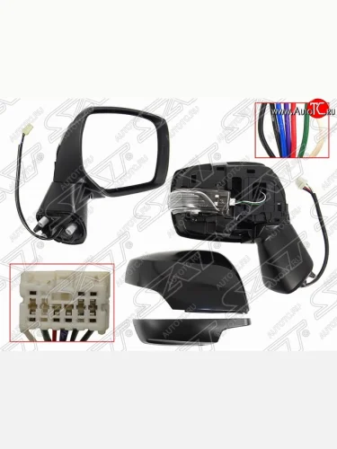 Правое боковое зеркало заднего вида SAT (обогрев, поворот, 5 контактов) Subaru Impreza GJ седан (2012-2017)