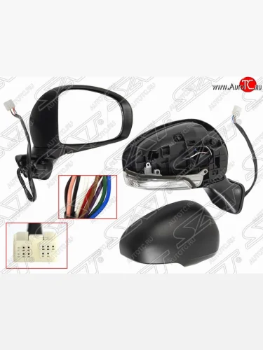 Правое боковое зеркало заднего вида SAT (9 контактов) Toyota Prius Alfa лифтбек рестайлинг (2011-2015)