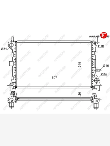Радиатор двигателя SAT (пластинчатый, 1.6 / 1.8 / 2.0, МКПП/АКПП) Ford Focus 1 хэтчбэк 3 дв. дорестайлинг (1998-2002)