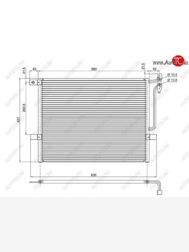 Радиатор кондиционера SAT BMW 3 серия E46 седан дорестайлинг (1998-2001)