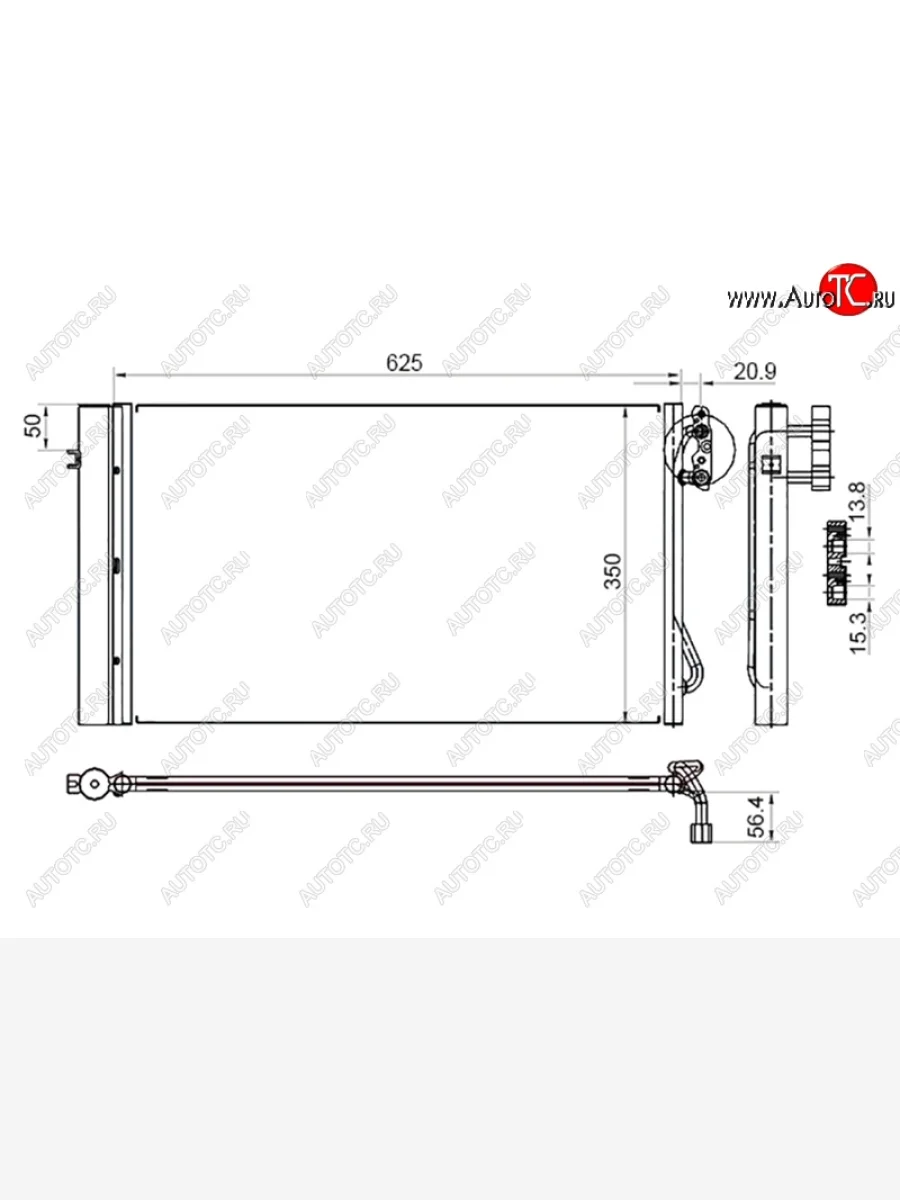 Радиатор кондиционера SAT (DIESEL)  BMW  1 серия  E87, 3 серия ( E90,  E91), X1  E84  в Керчи Республика Крым