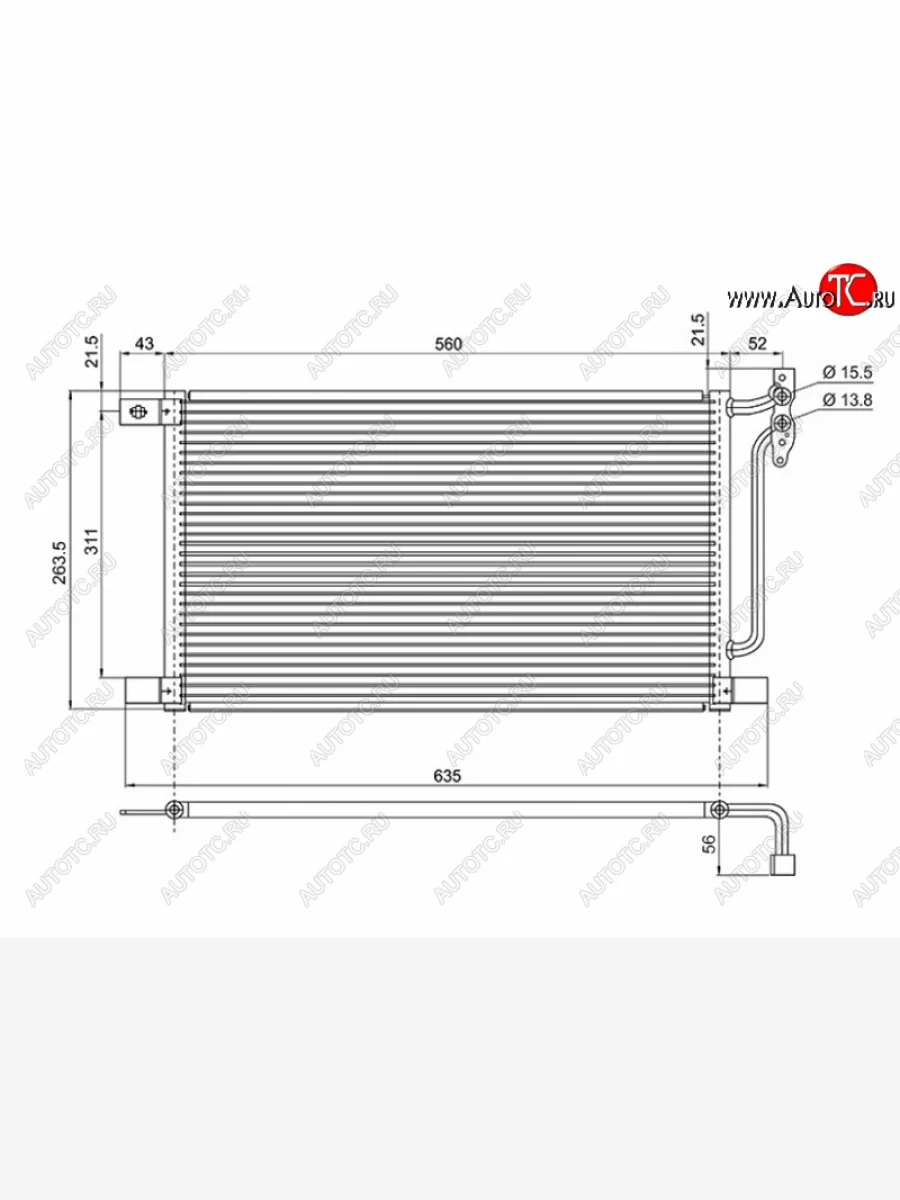 Радиатор кондиционера SAT BMW 3 серия E46 седан дорестайлинг (1998-2001)  в Самаре Самарской области