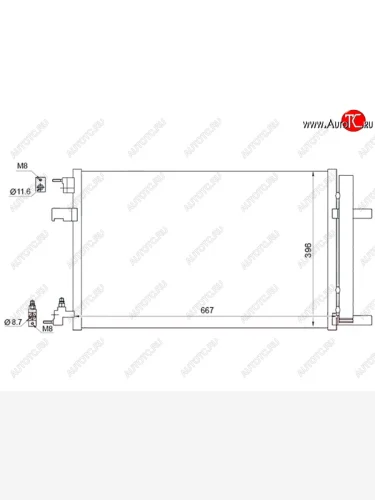 Радиатор кондиционера SAT (1.6 / 1.7D / 2.0D / 1.4T / 1.6T, Opel Insignia A дорестайлинг седан (2008-2013)