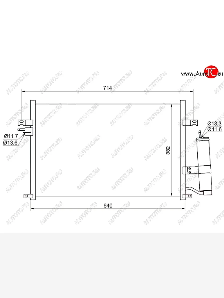 Радиатор кондиционера SAT  Chevrolet Lacetti (2002-2013), Chevrolet Rezzo (2000-2008), Daewoo Gentra (2012-2025), Daewoo Nubira (2000-2002), Suzuki Forenza (2004-2008)  с доставкой в г. Керчь