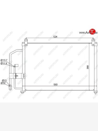 Радиатор кондиционера SAT Daewoo Lanos T100 дорестайлинг, седан (1997-2002)