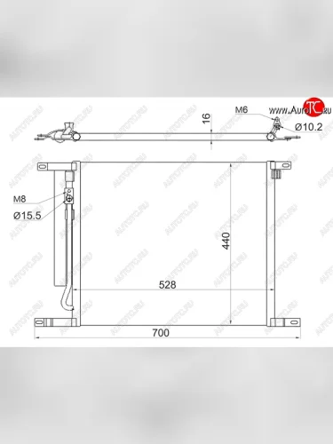 Радиатор кондиционера SAT Chevrolet Aveo  T250 (2006-2011) хэтчбек 5 дв рестайлинг