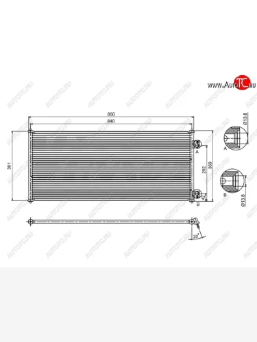 Радиатор кондиционера SAT Ford Transit цельнометаллический фургон дорестайлинг (2000-2006)