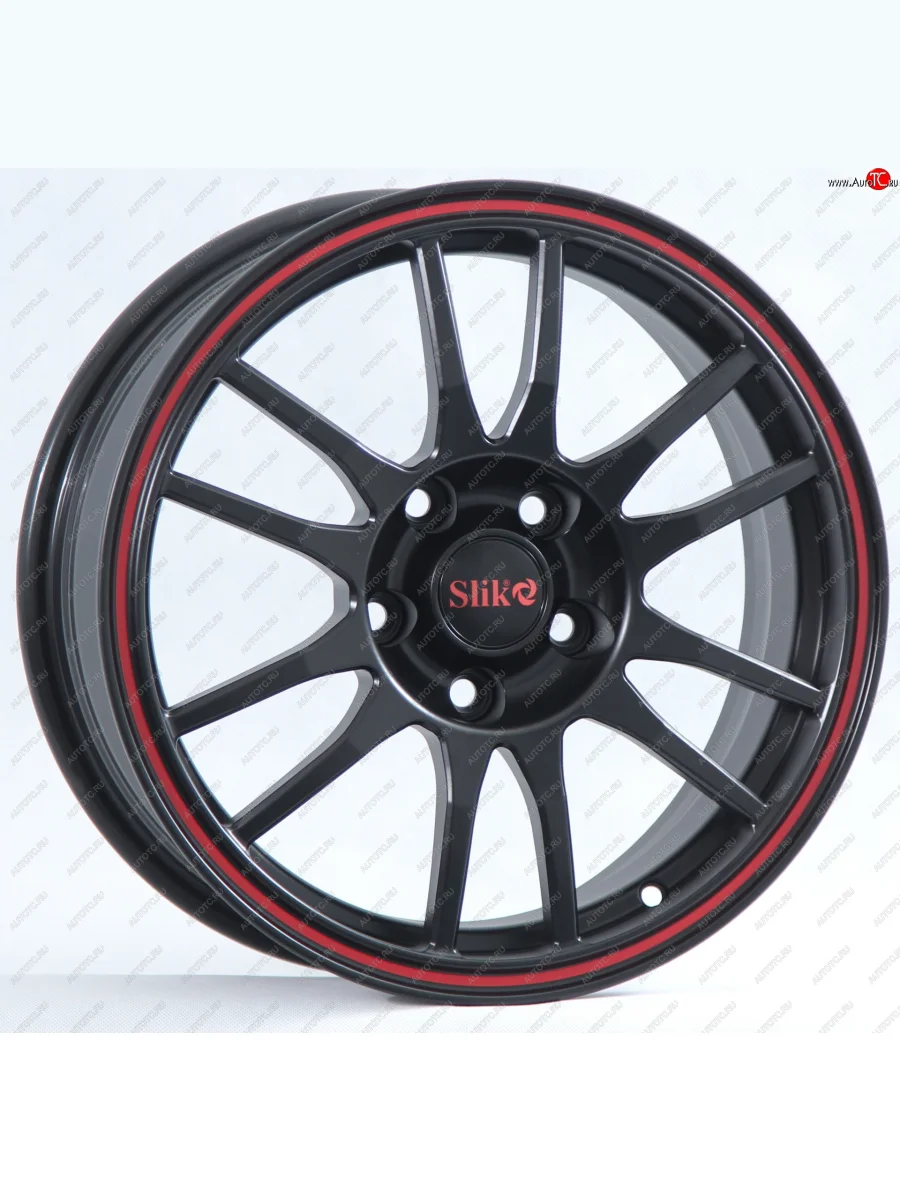 Кованый диск Slik classik R16x6.5 Черный глянцевый с красным ободом (BKRL) 6.5x16   (Цвет: BKRL)  в Самаре Самарской области