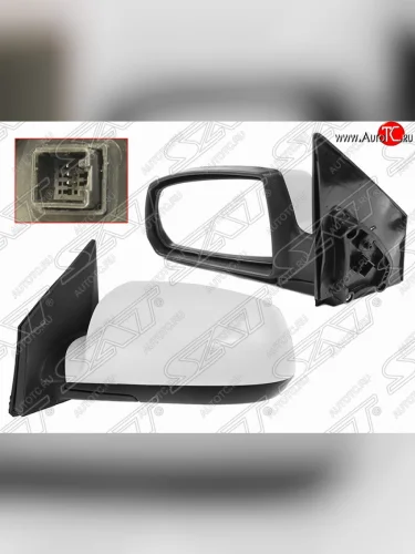 Левое боковое зеркало заднего вида SAT (регулировка, обогрев, 5 контактов) KIA Rio  2 JB (2005-2009) дорестайлинг седан, дорестайлинг, хэтчбэк 5 дв.