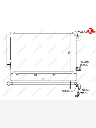 Радиатор кондиционера SAT Ford Fiesta 6 хэтчбэк 5 дв. дорестайлинг (2008-2012)