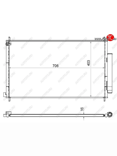 Радиатор кондиционера SAT (2.4) Honda CR-V  RM1,RM3,RM4 (2012-2018) дорестайлинг, рестайлинг