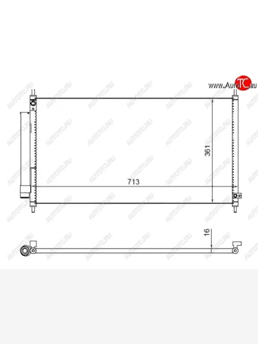 Радиатор кондиционера SAT Honda Fit Aria  GD (2002-2009) дорестайлинг седан, рестайлинг седан