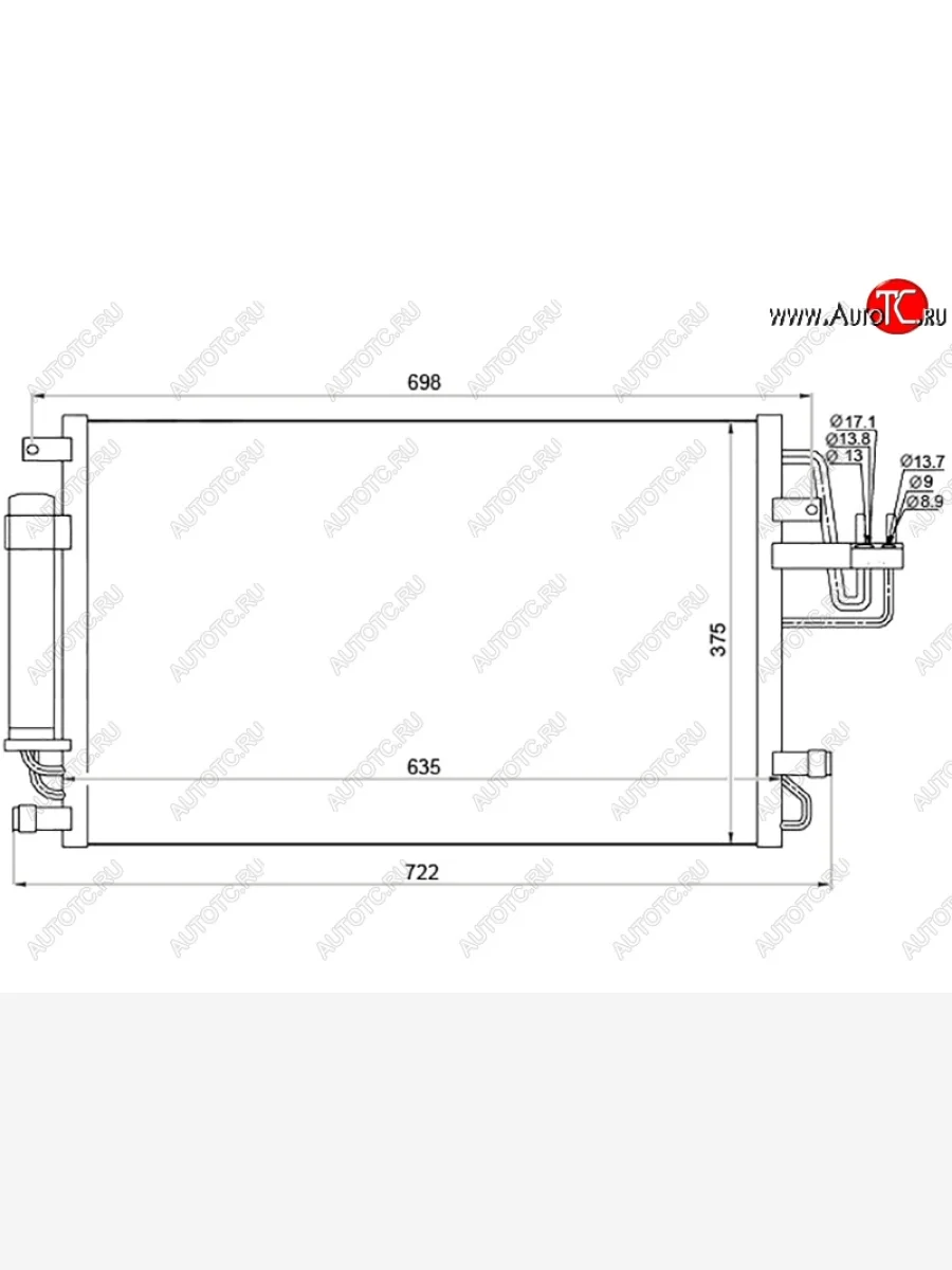 Радиатор кондиционера SAT Hyundai Tucson JM (2004-2010)  в Самаре Самарской области