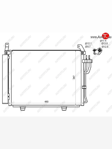 Радиатор кондиционера SAT Hyundai i10 PA дорестайлинг (2007-2011)