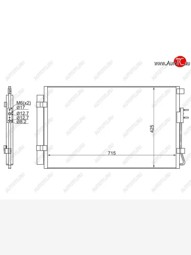 Радиатор кондиционера SAT Hyundai Santa Fe  DM (2012-2016) дорестайлинг