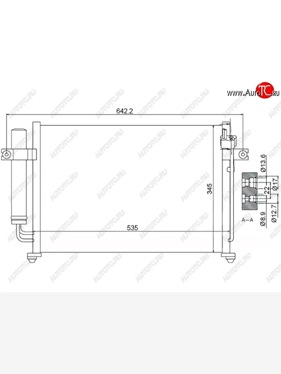 Радиатор кондиционера SAT Hyundai Getz TB хэтчбэк 5 дв. дорестайлинг (2002-2005)  в Самаре Самарской области