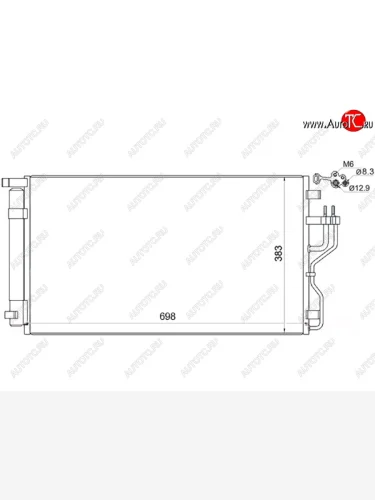 Радиатор кондиционера SAT Hyundai IX35 LM дорестайлинг (2009-2013)