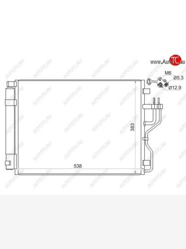 Радиатор кондиционера (DIESEL) SAT Hyundai IX35 LM дорестайлинг (2009-2013)