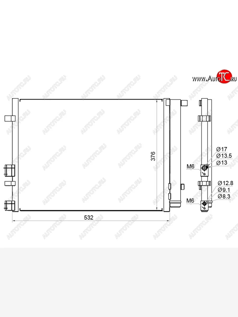 Радиатор кондиционера SAT Hyundai i20 PB хэтчбэк дорестайлинг (2008-2012)  в Самаре Самарской области