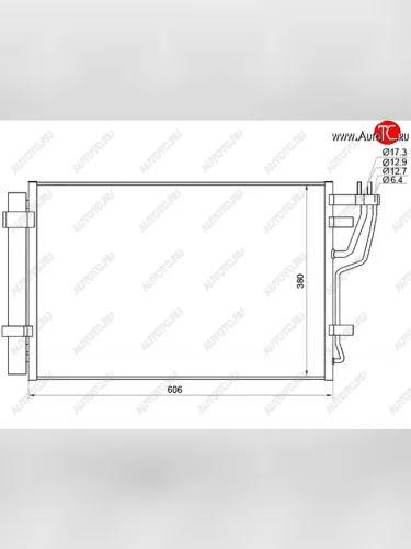Радиатор кондиционера SAT (Китай) KIA Ceed 1 ED рестайлинг, хэтчбэк 5 дв. (2010-2012)