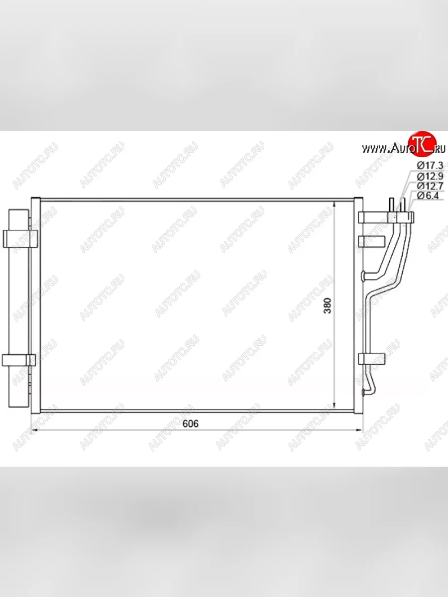 Радиатор кондиционера SAT (Китай) KIA Ceed 1 ED дорестайлинг, хэтчбэк 5 дв. (2006-2010)  в Керчи Республика Крым