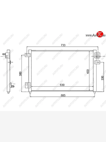 Радиатор кондиционера SAT (630*433*- мм) Jaguar S-Type (1999-2008)