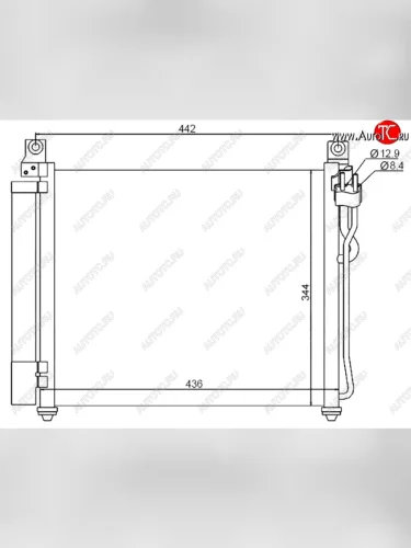 Радиатор кондиционера SAT KIA Picanto  1 SA хэтчбэк 5 дв. (2007-2011) 1-ый рестайлинг, 2-ой рестайлинг