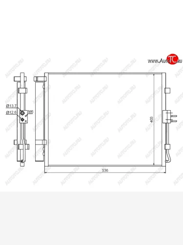 Радиатор кондиционера SAT KIA Soul AM дорестайлинг (2008-2011)