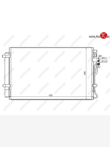 Радиатор кондиционера SAT KIA Sorento XM рестайлинг (2012-2015)